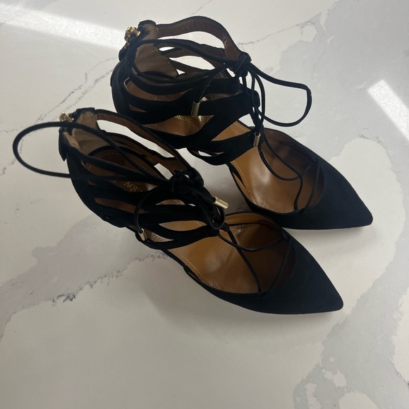Aquazzura Black Suede Heels (Never Worn) - Picture 7 of 11